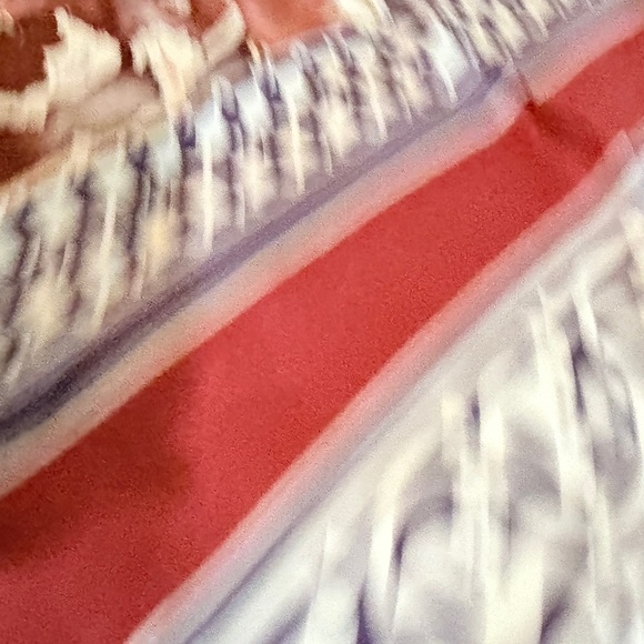 Floral Red and Purple Silk Scarf by Paloma Picasso - Picture 10 of 14